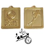 مدال اسکیت مستطیلی ۴×۵ سانتی‌متر با طراحی دو رو حک، تولید بدون سرب، مناسب مسابقات اسکیت
